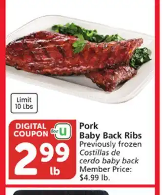 Vons Pork Baby Back Ribs offer