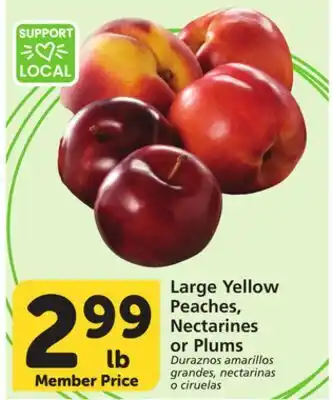 Vons Large Yellow Peaches, Nectarines or Plums offer