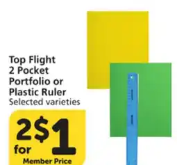 Albertsons Top Flight 2 Pocket Portfolio or Plastic Ruler offer