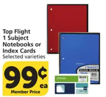 Albertsons Top Flight 1 Subject Notebooks or Index Cards offer