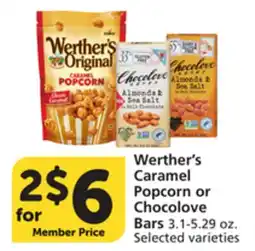 Albertsons Werther's Caramel Popcorn or Chocolove Bars offer