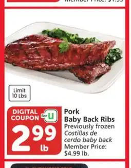 Albertsons Pork Baby Back Ribs offer