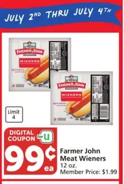 Albertsons Farmer John Meat Wieners offer