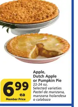 Albertsons Apple, Dutch Apple or Pumpkin Pie offer