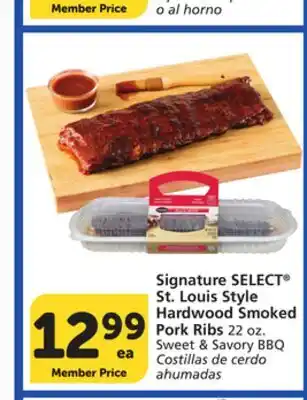 Albertsons Signature SELECT St. Louis Style Hardwood Smoked Pork Ribs offer