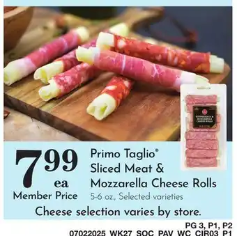 Pavilions Primo Taglio Sliced Meat & Mozzarella Cheese Rolls offer