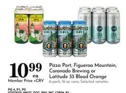 Pavilions Pizza Port, Figueroa Mountain, Coronado Brewing or Latitude 33 Blood Orange offer