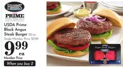 Pavilions USDA Prime Black Angus Steak Burger offer