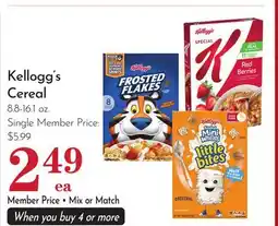 Pavilions Kellogg's Cereal offer