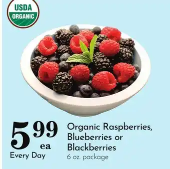 Pavilions Organic Raspberries, Blueberries or Blackberries offer