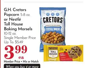 Pavilions G.H. Cretors Popcorn 5-8 oz. or Nestlé Toll House Baking Morsels 10-12 oz offer