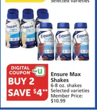 Pavilions Ensure Max Shakes offer