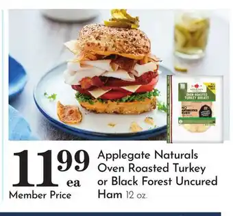 Pavilions Applegate Naturals Oven Roasted Turkey or Black Forest Uncured Ham offer