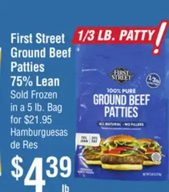 Smart & Final First Street Ground Beef Patties 75% Lean offer
