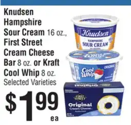 Smart & Final Knudsen Hampshire Sour Cream, First Street Cream Cheese Bar or Kraft Cool Whip offer