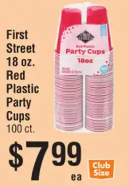 Smart & Final First Street 18 oz. Red Plastic Party Cups offer