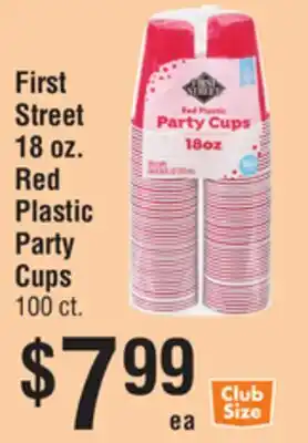 Smart & Final First Street 18 oz. Red Plastic Party Cups offer