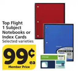 Pavilions Top Flight 1 Subject Notebooks or Index Cards offer
