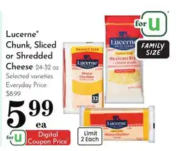 Pavilions Lucerne Chunk, Sliced or Shredded Cheese offer