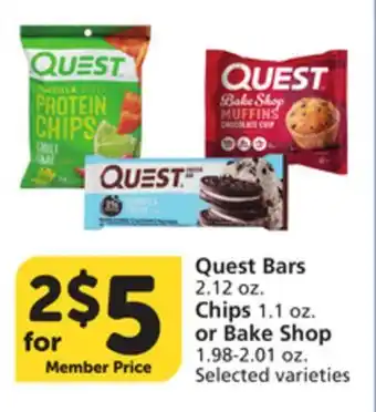 Pavilions Quest Bars 2.12 oz. Chips 1.1 oz. or Bake Shop 1.98-2.01 oz offer