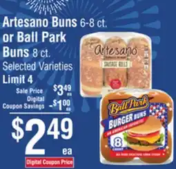 Smart & Final Artesano Buns or Ball Park Buns offer