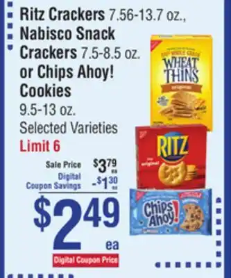 Smart & Final Ritz Crackers, Nabisco Snack Crackers or Chips Ahoy! Cookies offer