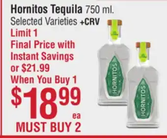 Smart & Final Hornitos Tequila offer