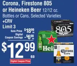 Smart & Final Corona, Firestone 805 or Heineken Beer offer
