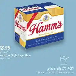 Fresh Thyme Hamm's American Style Lager Beer offer