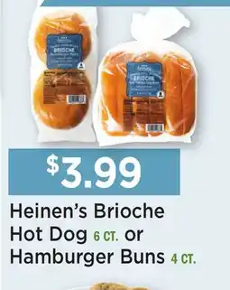 Heinen's Heinen's Brioche Hot Dog 6 CT. or Hamburger Buns 4 CT offer