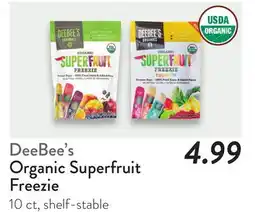 Fresh Thyme DeeBee's Organic Superfruit Freezie offer