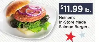 Heinen's Heinen's In-Store Made Salmon Burgers offer