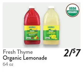 Fresh Thyme Fresh Thyme Organic Lemonade offer