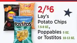 Heinen's Lay's Potato Chips 7.5-8 OZ., Poppables 5 OZ. or Tostitos 10-13 OZ offer