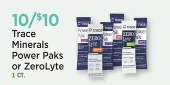 Heinen's Trace Minerals Power Paks or ZeroLyte offer