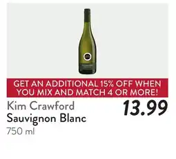Fresh Thyme Kim Crawford Sauvignon Blanc offer