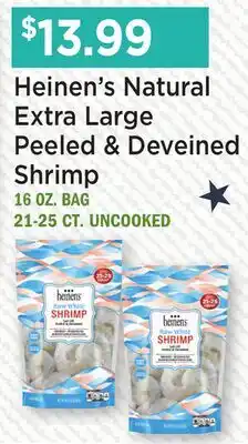 Heinen's Heinen's Natural Extra Large Peeled & Deveined Shrimp offer