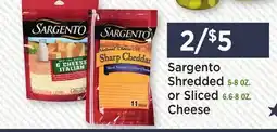Heinen's Sargento Shredded 5-8 OZ. or Sliced 6.6-8 OZ. Cheese offer