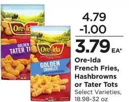 Food 4 Less Ore-Ida French Fries, Hashbrowns or Tater Tots offer