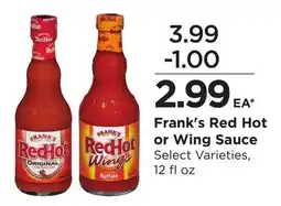 Food 4 Less Frank's Red Hot or Wing Sauce offer