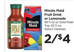 Food 4 Less Minute Maid Fruit Drink or Lemonade offer