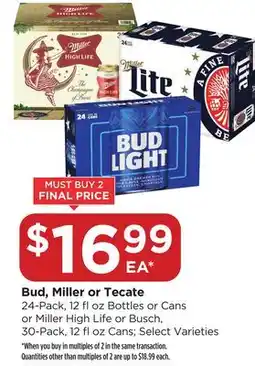 Food 4 Less Bud, Miller or Tecate offer