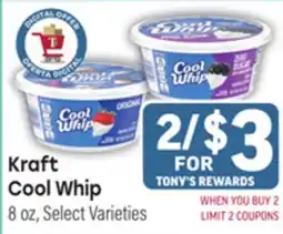 Tony’s Fresh Market Kraft Cool Whip offer