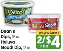 Tony’s Fresh Market Dean's Dips, 16 oz, Heluva Good! Dip, 12 oz offer