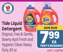 Tony’s Fresh Market Tide Liquid Detergent offer