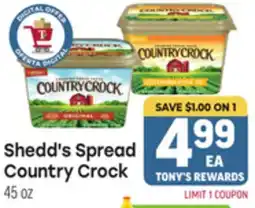 Tony’s Fresh Market Shedd's Spread Country Crock offer