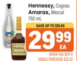 Tony’s Fresh Market Hennessy, Cognac Amaras, Mezcal offer