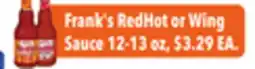 Tony’s Fresh Market Frank's RedHot or Wing Sauce offer
