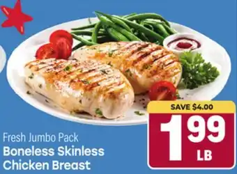 Tony’s Fresh Market Fresh Jumbo Pack Boneless Skinless Chicken Breast offer