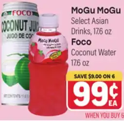 Tony’s Fresh Market MoGu MoGu Select Asian Drinks, 17.6 oz Foco Coconut Water 17.6 oz offer
